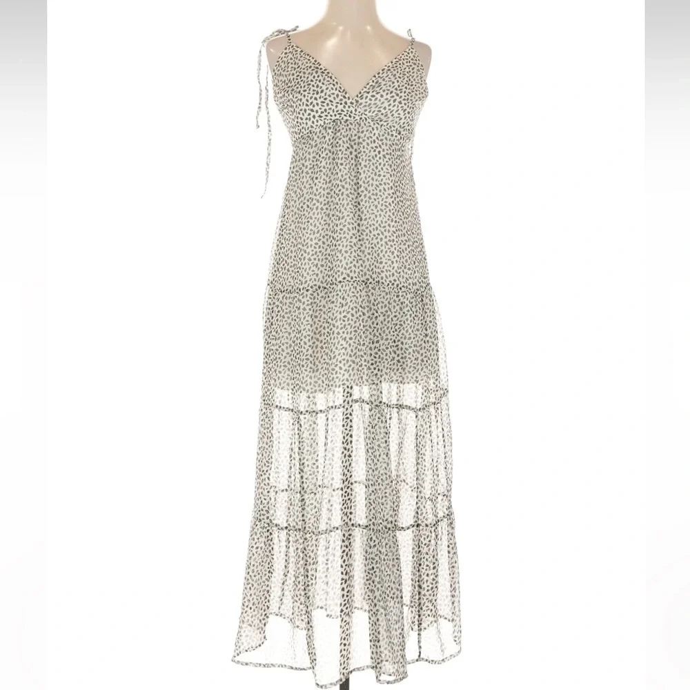 Abercrombie & Fitch Black and White Patterned Maxi Dress